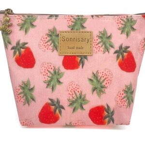 strawberry hand made cosmetic /toiletry bag MAKEUP waterproof BAG NWT